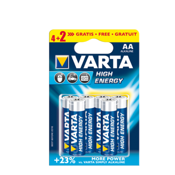 ΜΠΑΤΑΡΙΕΣ VARTA HIGH ENERGY ALKALINE AA  BLISTER 4+2 TEM